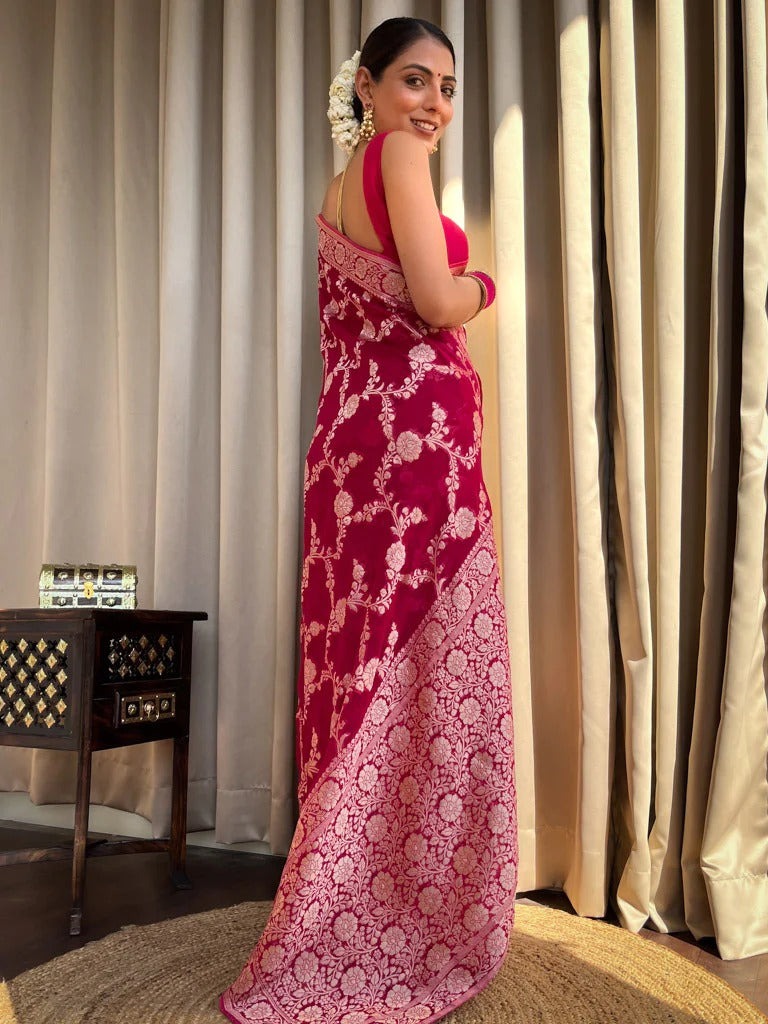 KT 119 Banarasi Soft Silk Jacquard Saree